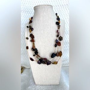 Coldwater Creek river stone layered necklace